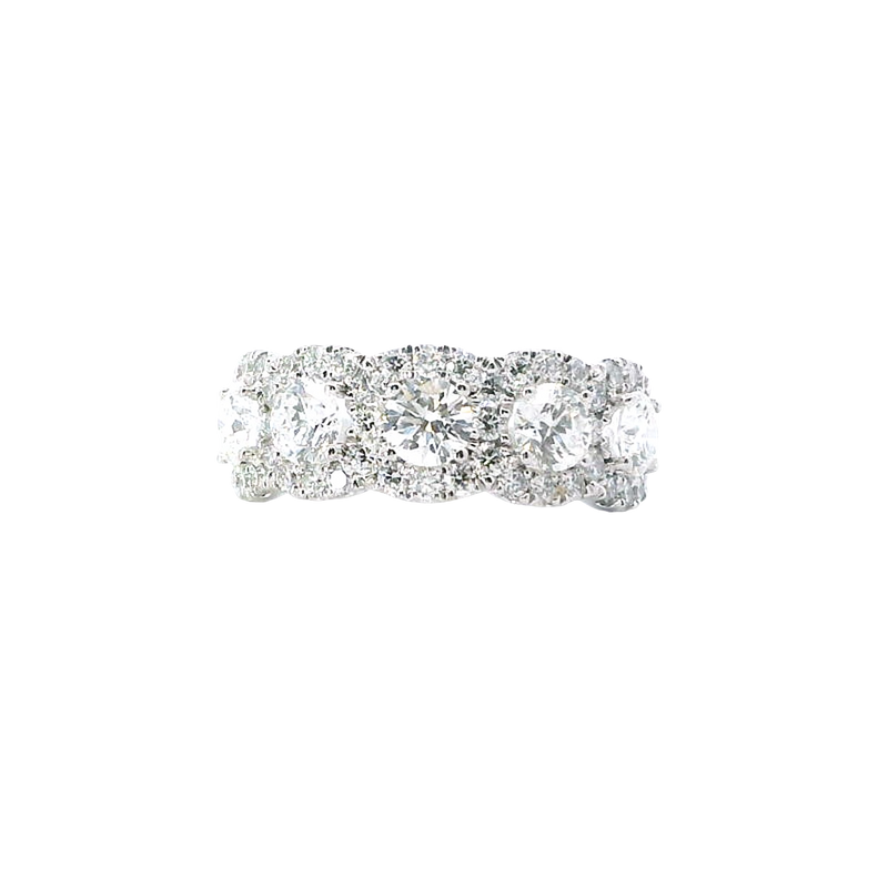 Elegant & Trendy 18K White Gold 2.06 Carats Diamond Halo Band