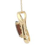 Vibrant Colored Stone Necklaces 14K Yellow Gold 2.20 Carats Garnet & 0.02 Carats Diamond Necklace - 18 Inch