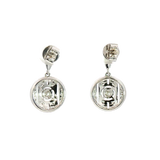 Classic & Contemporary 18K White Gold 0.36 Carats Diamond Art Deco Inspired Drop Earrings