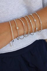 Sophisticated & Timeless Diamond Bracelets 14K Gold White & Titanium 0.50 Carats Flexible Bangle Bracelet - 0.5 CTW, Size 6.75 Inch