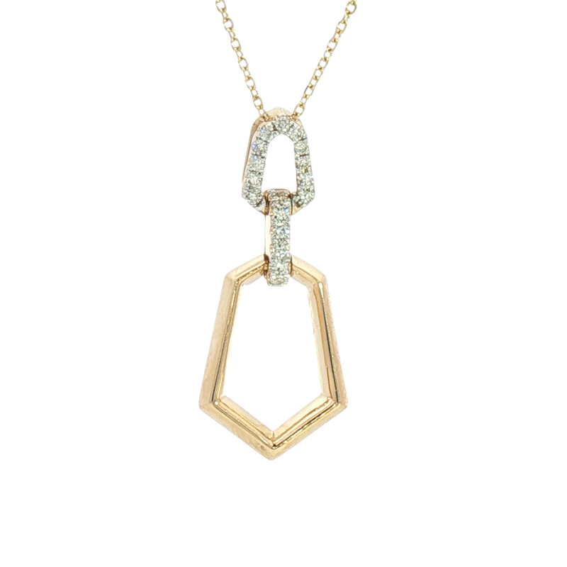 Elegant Diamond Necklaces 14K Yellow Gold 0.11 Carats Diamond Necklace - 18 Inch