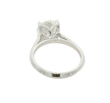 14K White Gold Round Cut 3.0 Carats Lab Grown Diamond Knife Edge Solitaire Ring