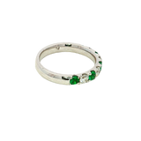 Bold & Elegant 18K White Gold 0.48 Carats Emerald & 0.40 Carats Diamond Stackable Band