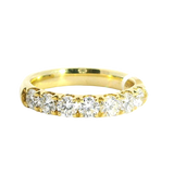 Elegant Diamond Bands 18K Yellow Gold 7 Stone 1.08 Carats Diamond Band