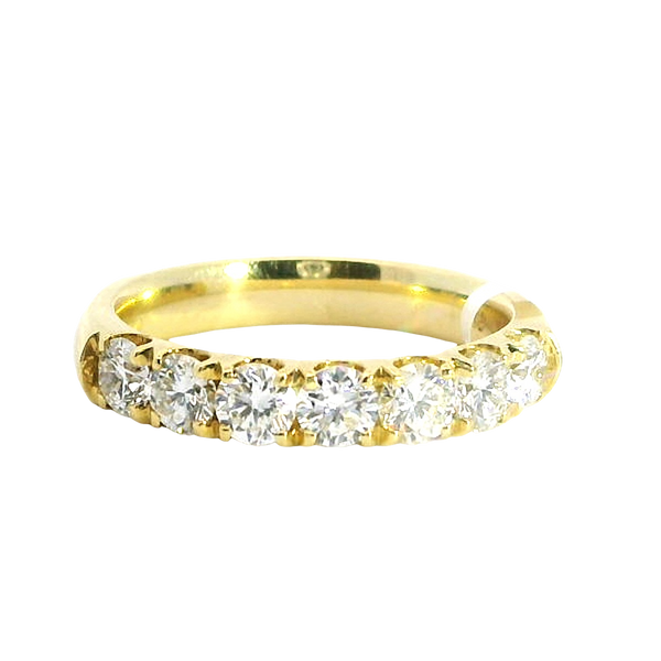 Elegant Diamond Bands 18K Yellow Gold 7 Stone 1.08 Carats Diamond Band