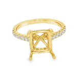 Elegant Diamond Mountings 18K Yellow Gold 0.41 Carats Diamond Hidden Halo Ring For A 9.8 X 8.7 MM Gemstone