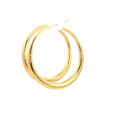 Elegant Precious Metal Earrings 18K Yellow Gold Large Hoop Earrings