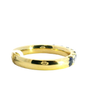 Bold & Elegant 18K Yellow Gold Stackable 0.70 Carats Blue Sapphire & 0.44 Carats Diamond Band