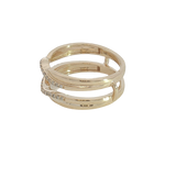 14K Yellow Gold 0.20 Carats Diamond Contour Band Guard