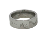 7.0 MM Flat Matte Titanium Band With 24K Yellow Gold Knights Cross Inlay