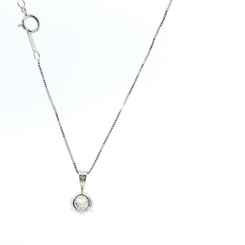 Elegant Diamond Necklaces 10K Gold White 1.00 Carats Diamond Solitaire Pendant Necklace - 18 Inch