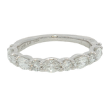 Elegant Diamond Bands 14K White Gold Oval & Round Cut 1.00 Carat Lab Grown Diamond Band