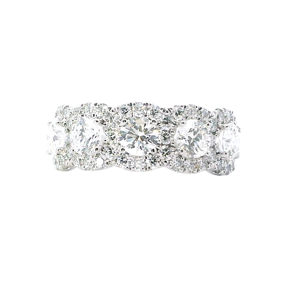 Elegant & Trendy 18K White Gold 2.06 Carats Diamond Halo Band