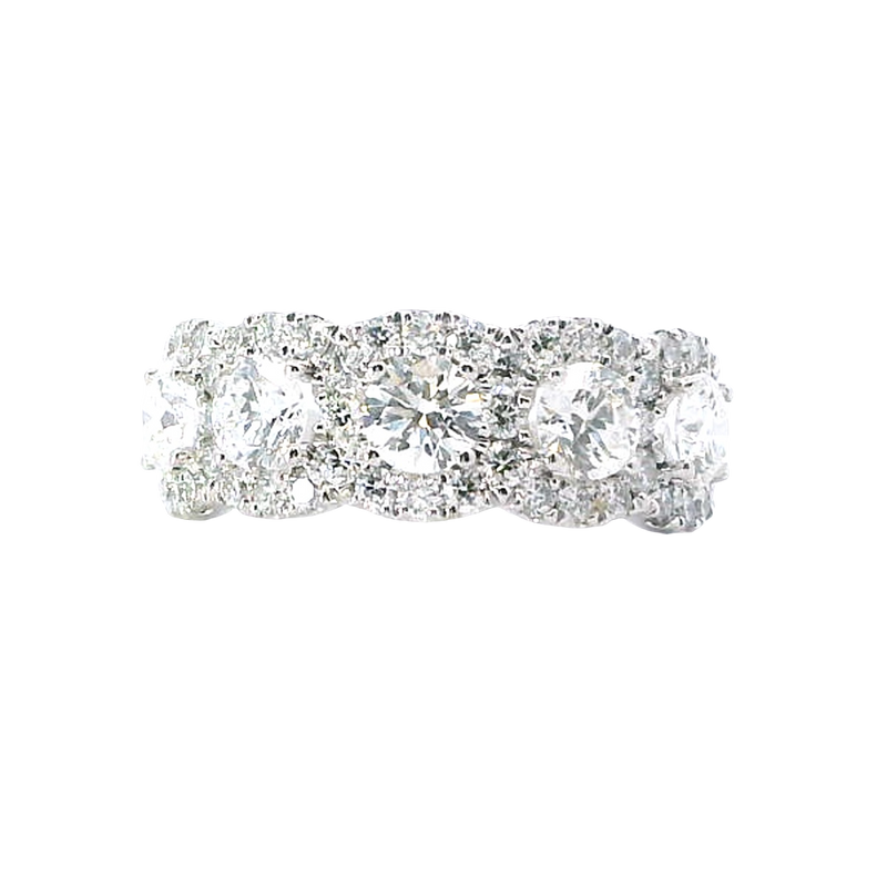 Elegant & Trendy 18K White Gold 2.06 Carats Diamond Halo Band