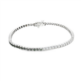 Sophisticated & Timeless Diamond Bracelets 14K White Gold 1.25 Carats Black Diamond & 1.0 Carat White Diamond Tennis Bracelet - 7 Inch
