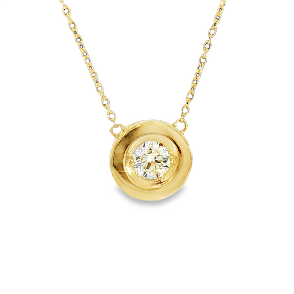 Elegant Diamond Necklaces 14K Yellow Gold 0.31 Carats Diamond Solitaire Necklace - 18 Inch