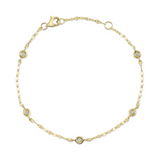 Sophisticated & Timeless Diamond Bracelets 14K Yellow Gold Diamonds By The Yard Sparkle Chain Bracelet - 0.10 CTW - 7 Inch