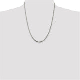 White Sterling Silver 3.0mm Rope Chain