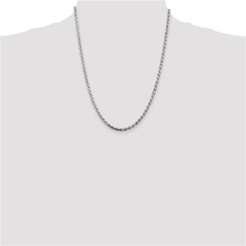 White Sterling Silver 3.0mm Rope Chain