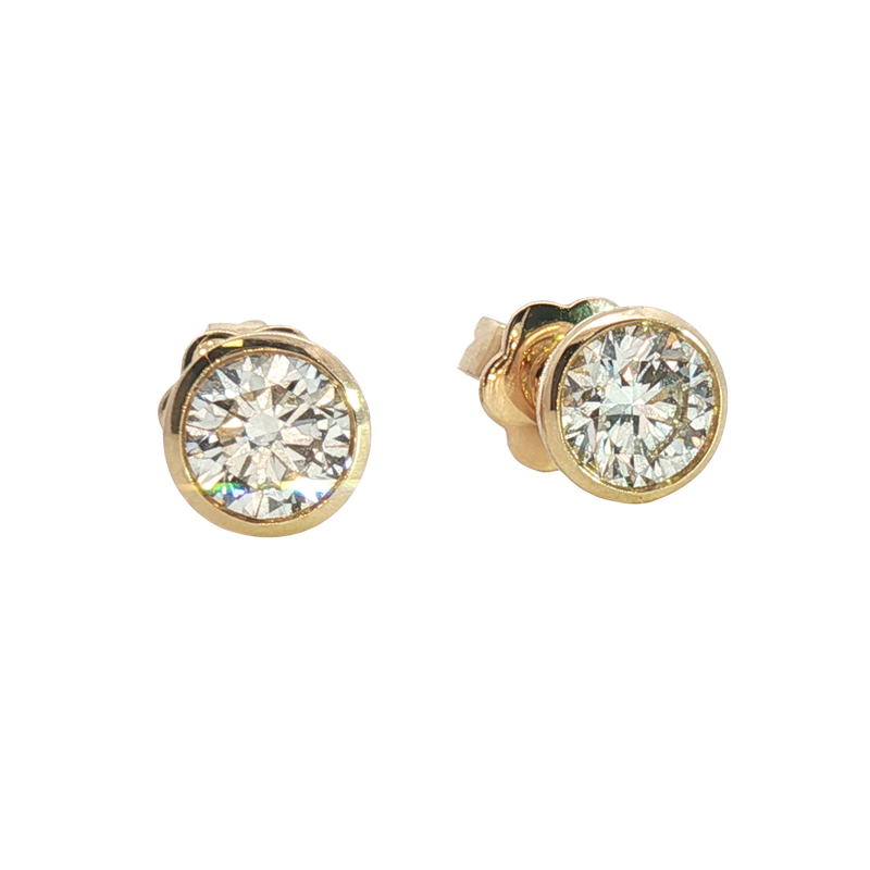 Classic & Contemporary 14K Yellow Gold 1.49 Carats Lab-Grown Diamond Stud Earrings