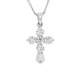 Elegant Diamond Necklaces & Pendants 18K White Gold 1.0 Carats Diamond Medium Cross Pendant