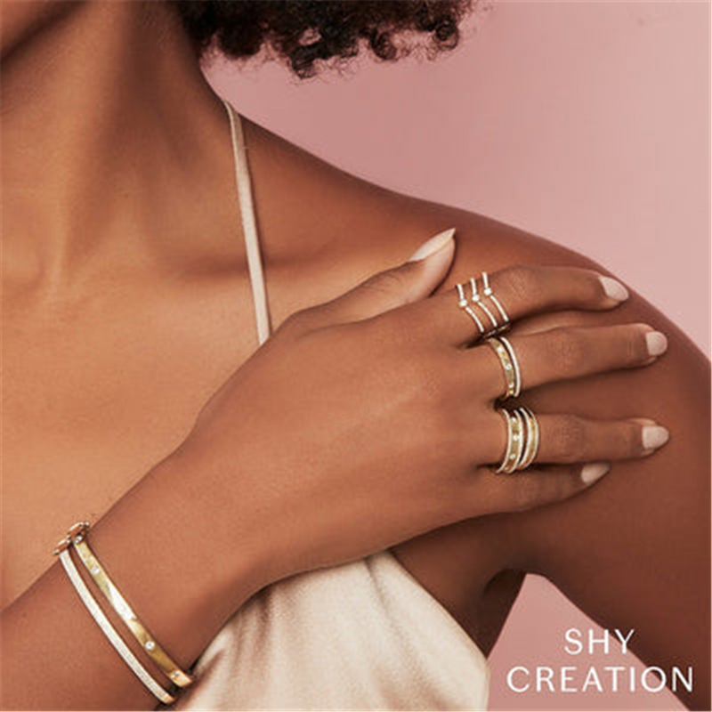 Elegant Diamond Bands 14K Gold White Stackable 0.08 Carats Diamond Anniversary Band