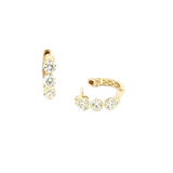 Classic & Contemporary 14K Yellow Gold 0.97 Carats Diamond 14.0 MM Hoop Earrings