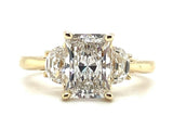 14K Gold Yellow Radiant Diamond Engagement Ring - Lab-Grown 2.625 CTW Diamond