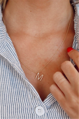 Elegant Diamond Necklaces 14K Gold Yellow 0.20 Carats Diamond Drop Initial M Pendant Necklace - 20 Inch