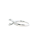 14K White Gold Diamond Semi-Mount Ring, 8MM Round Center, 0.34ctw Accents