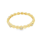 Elegant Diamond Bands 14K Yellow Gold Marquise Shape Bead &  0.04 Carats Diamond Band