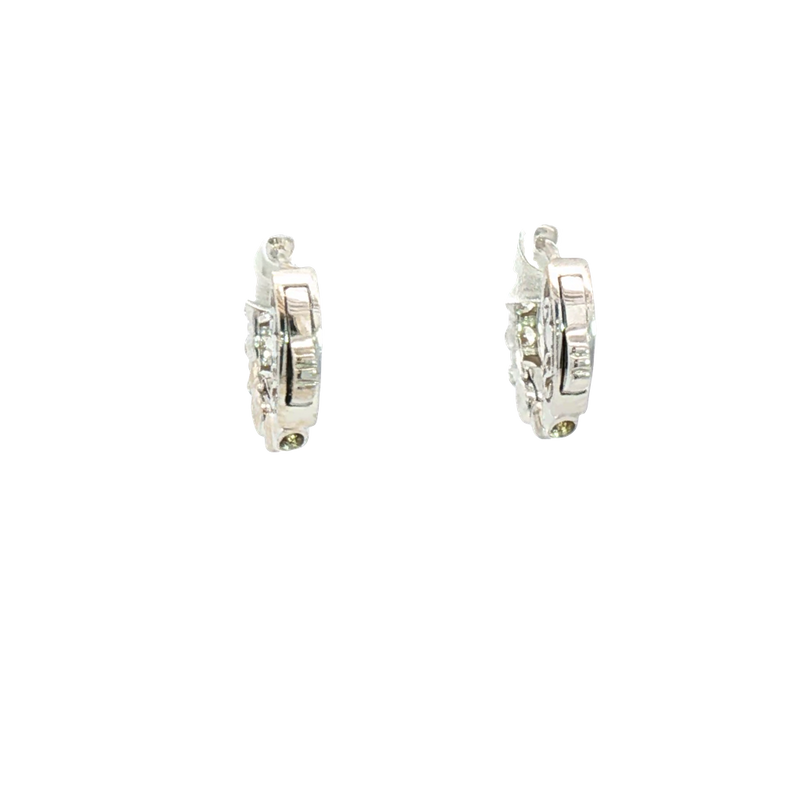 Classic & Contemporary 18K White Gold 1/2 Carats Diamond Small Hoop Earrings