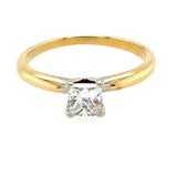 14K Two-Tone Gold 0.50ct Princess Cut Solitaire Engagement Ring
