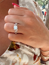 White 18 Karat Gold 0.10 Carats Diamond Vintage Inspired Round Engagement Ring