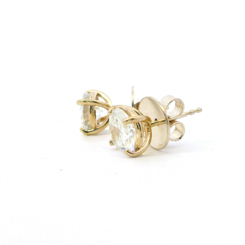 Classic & Contemporary 10K Gold Yellow 2.20 Carats Diamond 4-Prong Stud Earrings