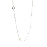 Elegant Diamond Necklaces 14K White Gold 0.56 Carats Diamond Station Necklace - 18 Inch