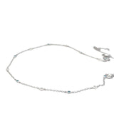Elegant Diamond Necklaces 14K Gold White 0.35 Carats Blue Diamond & 0.36 Carats White Diamond Station Necklace - 20 Inch