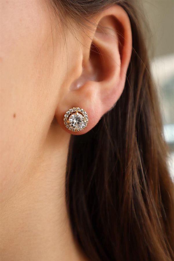 Classic & Contemporary 18K Yellow Gold 0.22 Carats Diamond Semi Mount Stud Earrings & Jackets