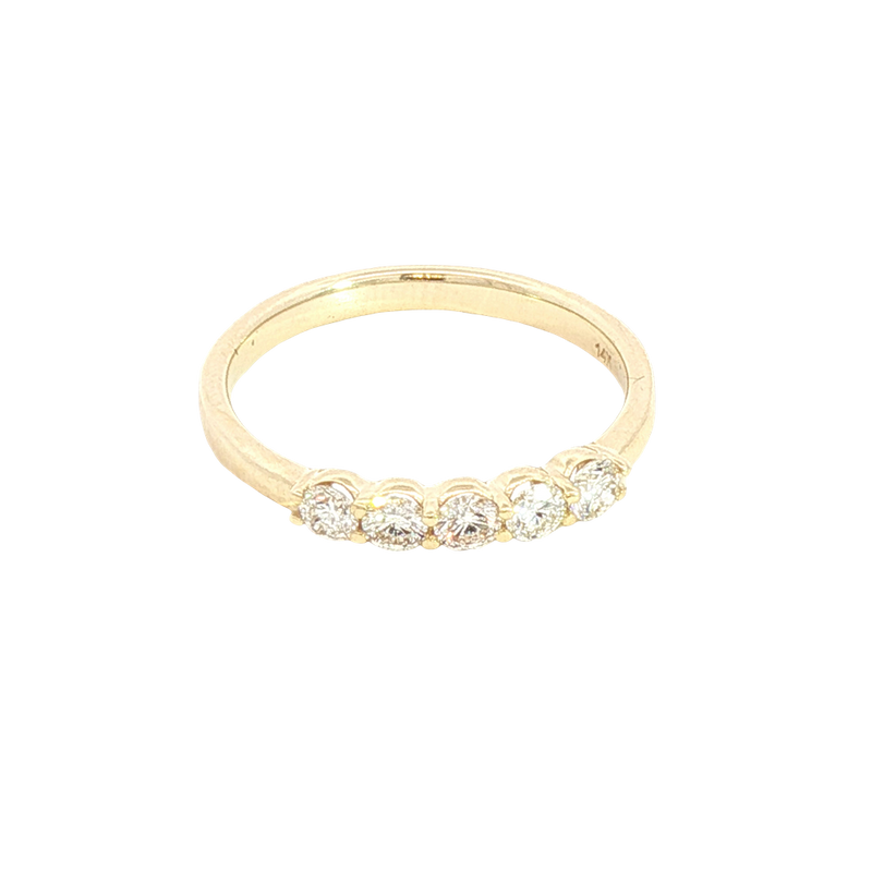 Elegant Diamond Bands 14K Yellow Gold 0.41 Carats Diamond Anniversary Band