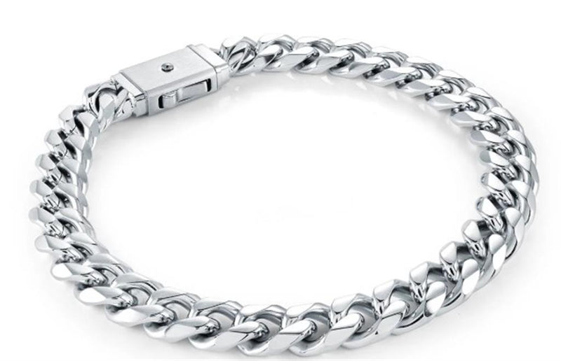 Bold & Stylish Alternative Metal Bracelets Stainless Steel 8MM Curb Link Bracelet, 8.5 Inch