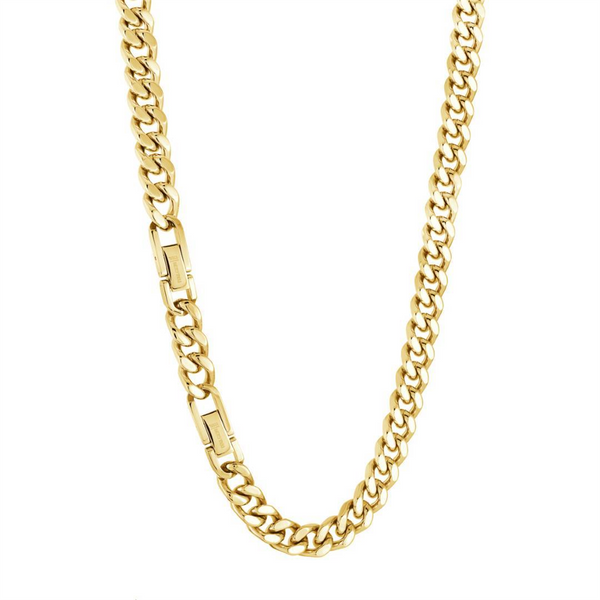 Ion Plated Yellow Gold Over Stainless Steel 9.4 MM Curb Link Necklace - 24 Inch
