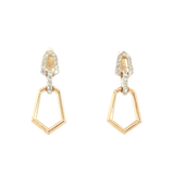 Classic & Contemporary 14K Gold Two-Toned 0.12 Carats Diamond Dangle Earrings