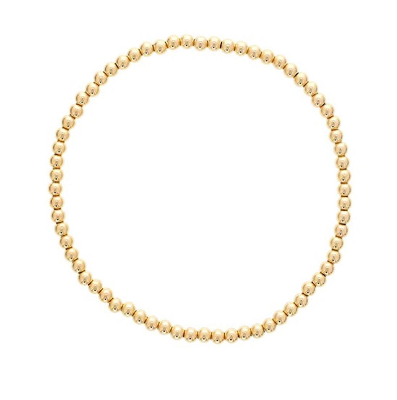 Bold & Stylish 2.0 MM Yellow Gold Filled Bead Bracelet - 7 Inch