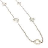 Elegant Diamond Necklaces 18K White Gold 0.49 Carats Diamond Open Circle Station Necklace - 18 Inch