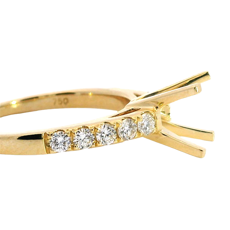 Elegant Diamond Mountings 18K Yellow Gold 2.0 Carats Round Setting -  0.40 Carats Diamond Ring