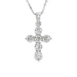 Elegant Diamond Necklaces & Pendants 18K White Gold 1.0 Carats Diamond Medium Cross Pendant