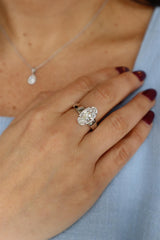 14K White Gold Oval Cut 2.14 Carats Lab Grown Diamond Solitaire Ring