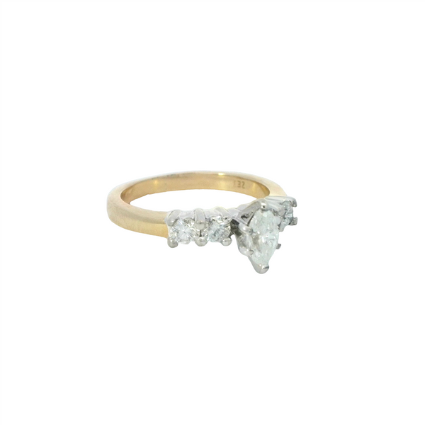 Two-Toned 14 Karat Gold 3/4 Carats Diamond Engagement Ring