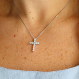 Elegant Diamond Necklaces & Pendants 14K White Gold 0.83 Carats Diamond Cross Pendant