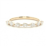 Elegant Diamond Bands 14K Gold Yellow Stackable 0.40 Carats Marquise Diamond Anniversary Band